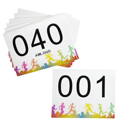 Personalized DuPont Tyvek Runner Number Bib with Safety Pins